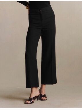 Sezane Martin Crop Trousers Black, Size 38/ US 6
